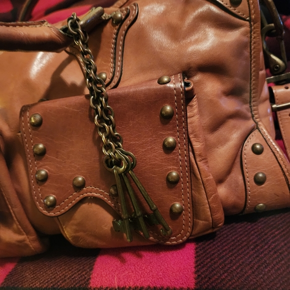 BE&D BROWN LEATHER HANDBAG WITH HANDLES AND CROSS BODY STRAP SUPER CLEAN! - Picture 3 of 16